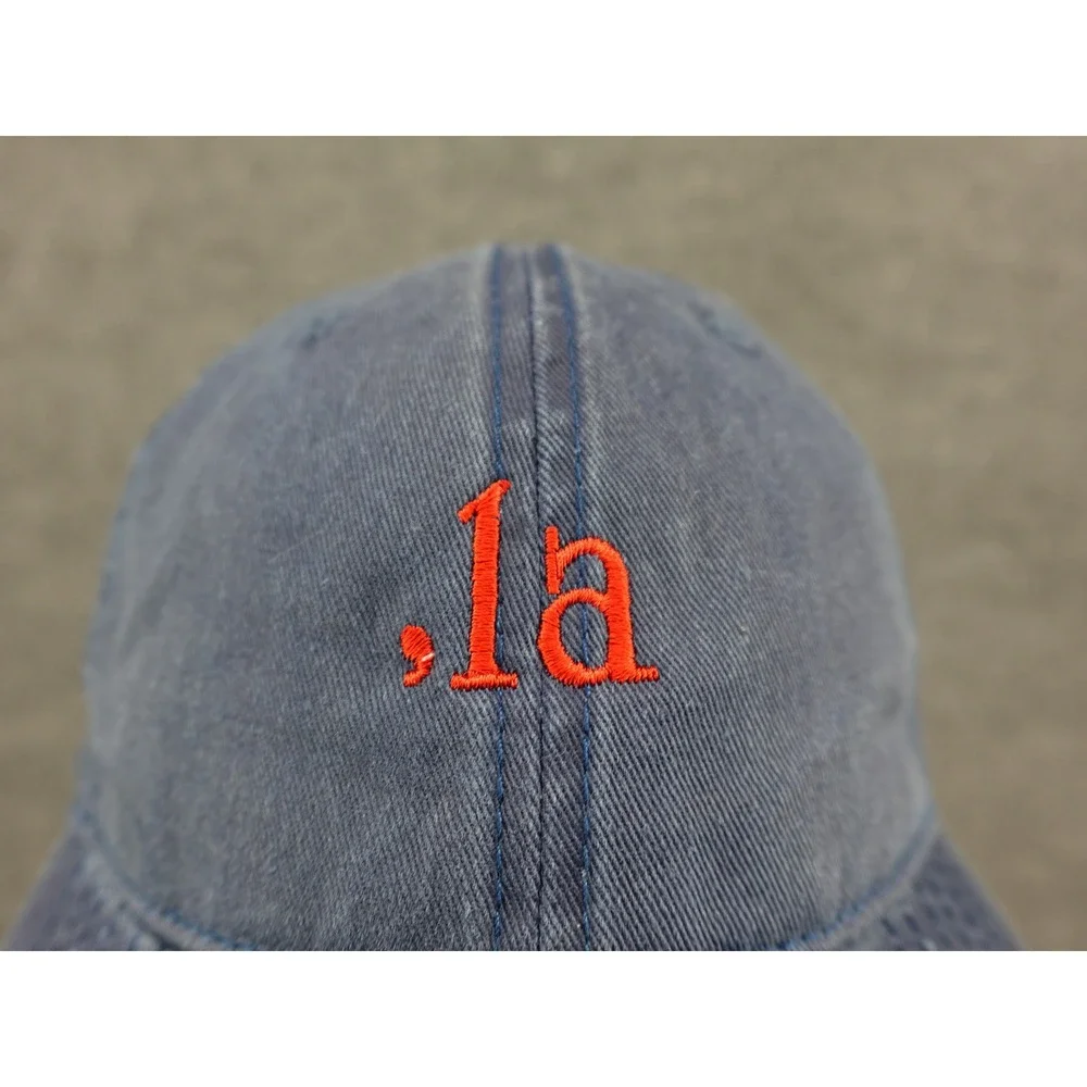 Mu Shang Cap Baseball Hat Unisex OS Navy Blue Embroidered .1a Logo‎ Dad Hat